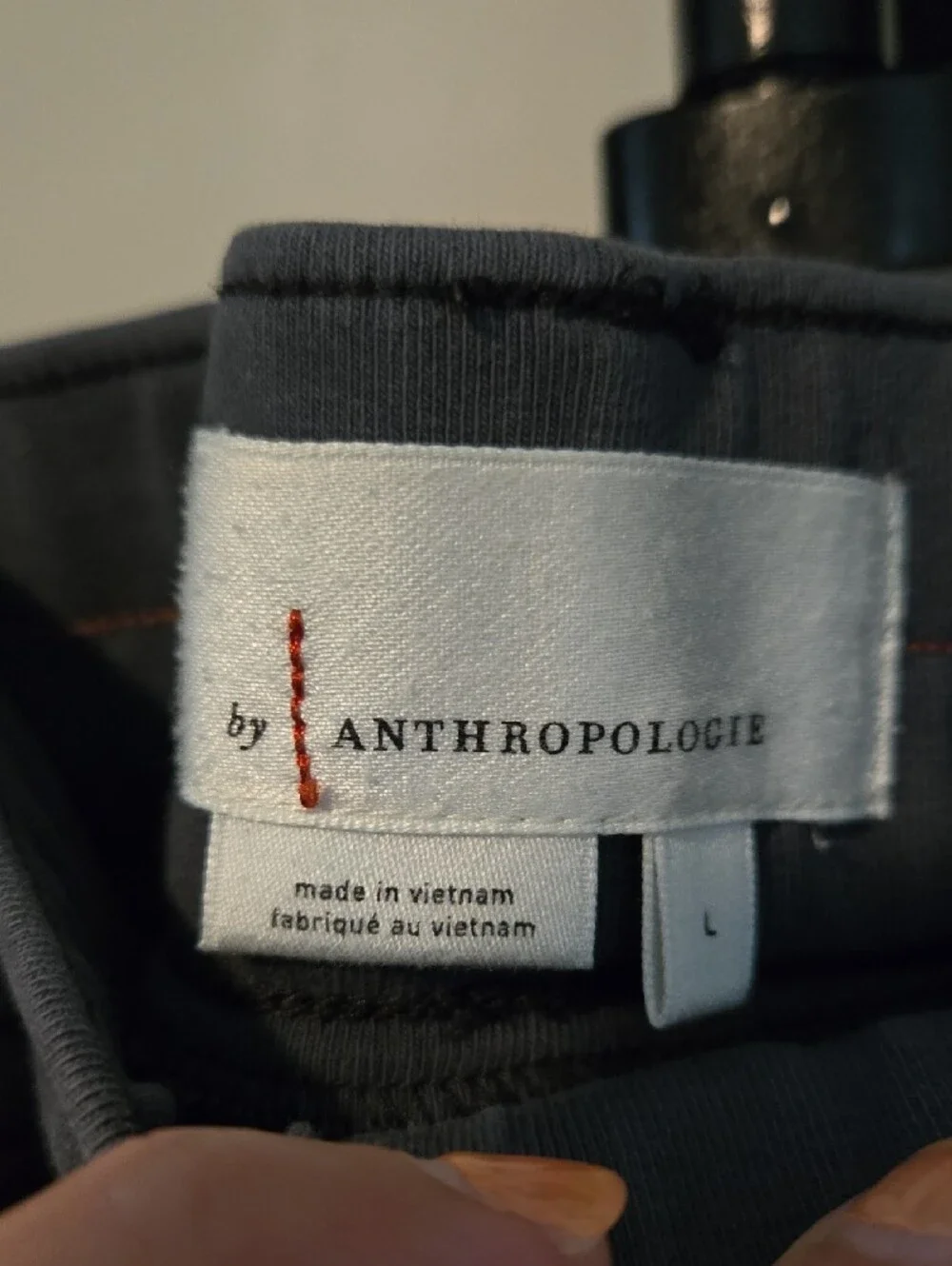 Anthropologie Dark Gray Plaid Drawstring Joggers